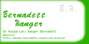 bernadett wanger business card